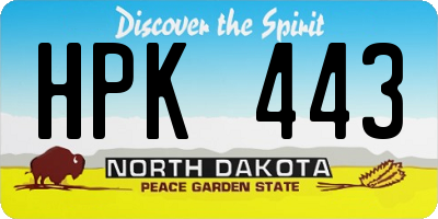 ND license plate HPK443