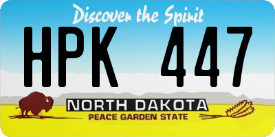 ND license plate HPK447