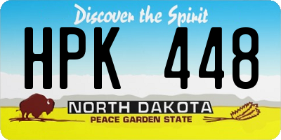 ND license plate HPK448