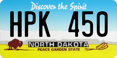 ND license plate HPK450