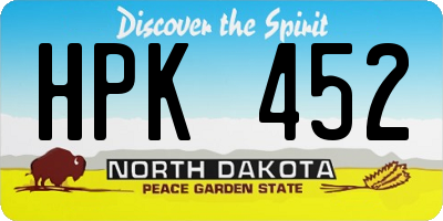 ND license plate HPK452