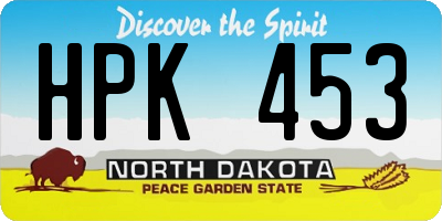 ND license plate HPK453