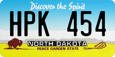 ND license plate HPK454