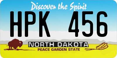 ND license plate HPK456