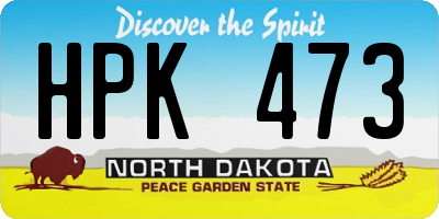 ND license plate HPK473