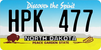 ND license plate HPK477