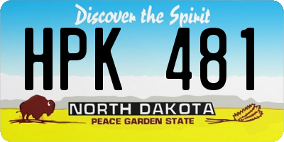 ND license plate HPK481