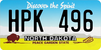 ND license plate HPK496