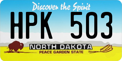 ND license plate HPK503