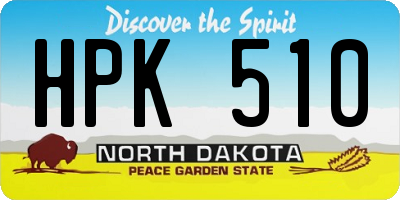 ND license plate HPK510