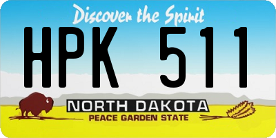 ND license plate HPK511