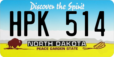 ND license plate HPK514
