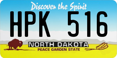 ND license plate HPK516