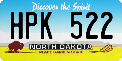 ND license plate HPK522