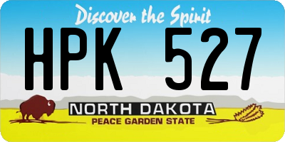 ND license plate HPK527