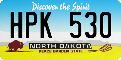ND license plate HPK530