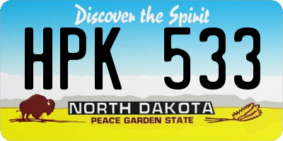 ND license plate HPK533