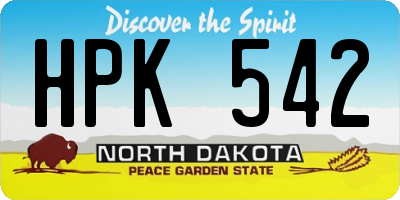 ND license plate HPK542
