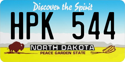 ND license plate HPK544
