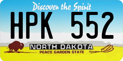 ND license plate HPK552