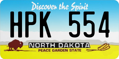 ND license plate HPK554