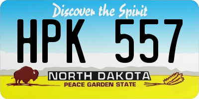 ND license plate HPK557