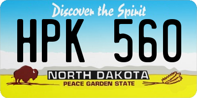 ND license plate HPK560