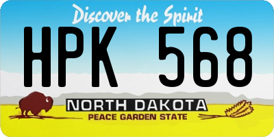 ND license plate HPK568