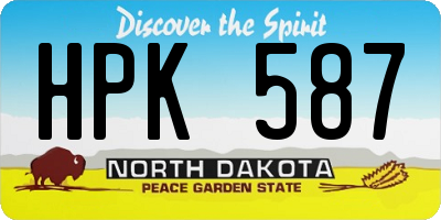 ND license plate HPK587