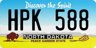 ND license plate HPK588