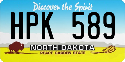 ND license plate HPK589