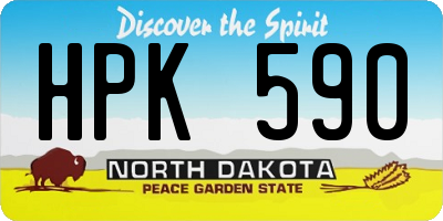 ND license plate HPK590
