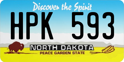 ND license plate HPK593