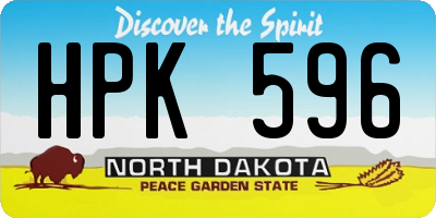 ND license plate HPK596