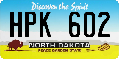 ND license plate HPK602