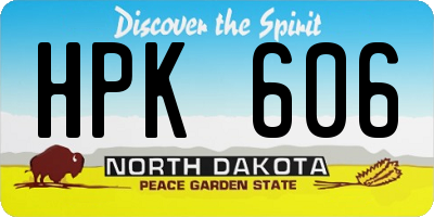 ND license plate HPK606