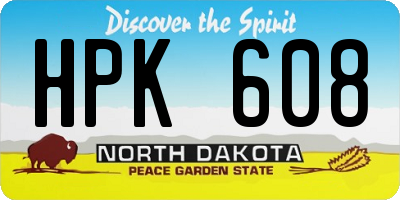 ND license plate HPK608