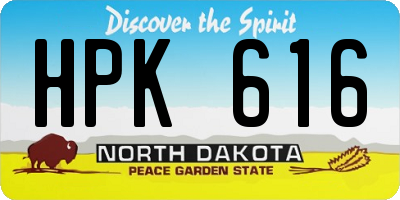 ND license plate HPK616