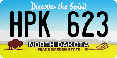 ND license plate HPK623