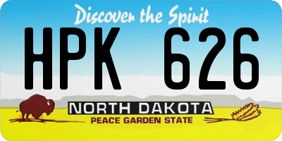 ND license plate HPK626