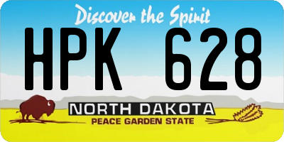 ND license plate HPK628