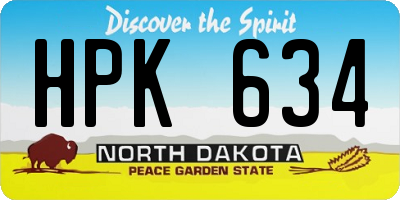 ND license plate HPK634