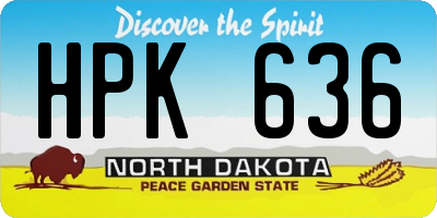 ND license plate HPK636