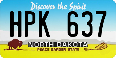 ND license plate HPK637
