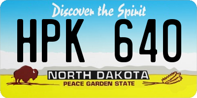 ND license plate HPK640