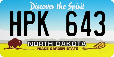 ND license plate HPK643