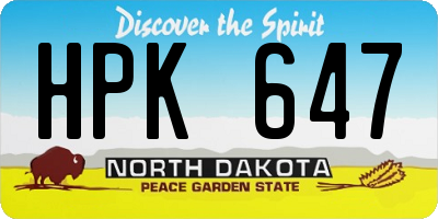 ND license plate HPK647
