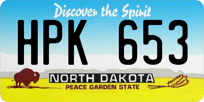 ND license plate HPK653