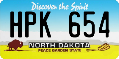 ND license plate HPK654