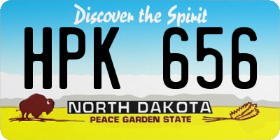 ND license plate HPK656